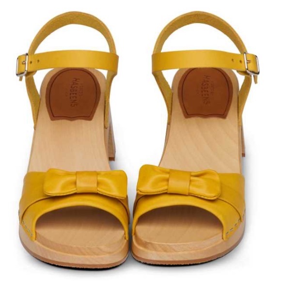 Anthropologie Yellow Swedish Hasbeens NWT Bow Clog Sandal Best Style!!!🌈 🌸☀️ - Picture 4 of 16